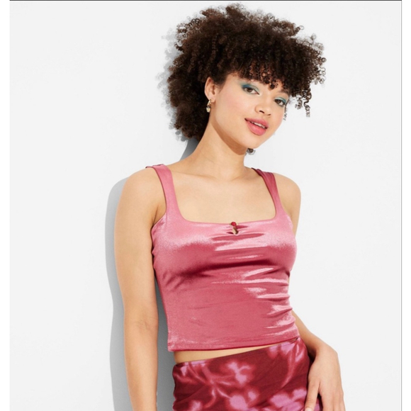Wild Fable Tops - Women's Velour Tank Top - Wild Fable™ Berry Red M NWT